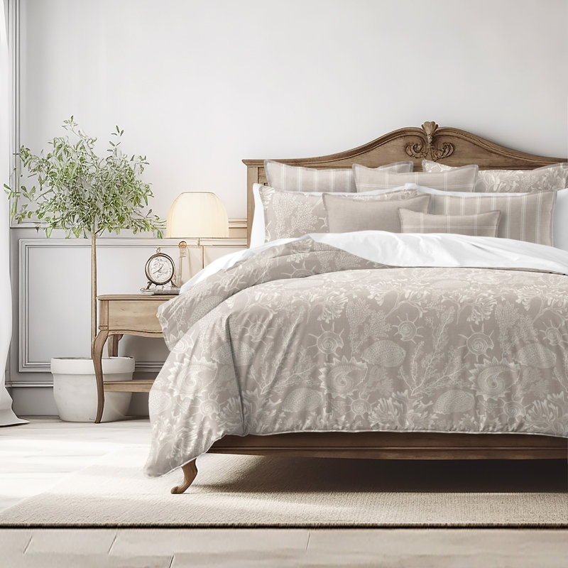 Shellabrate Natural Cotton Duvet Cover Set  8 Piece, California King Duvet Cover + 7 Additional Pieces