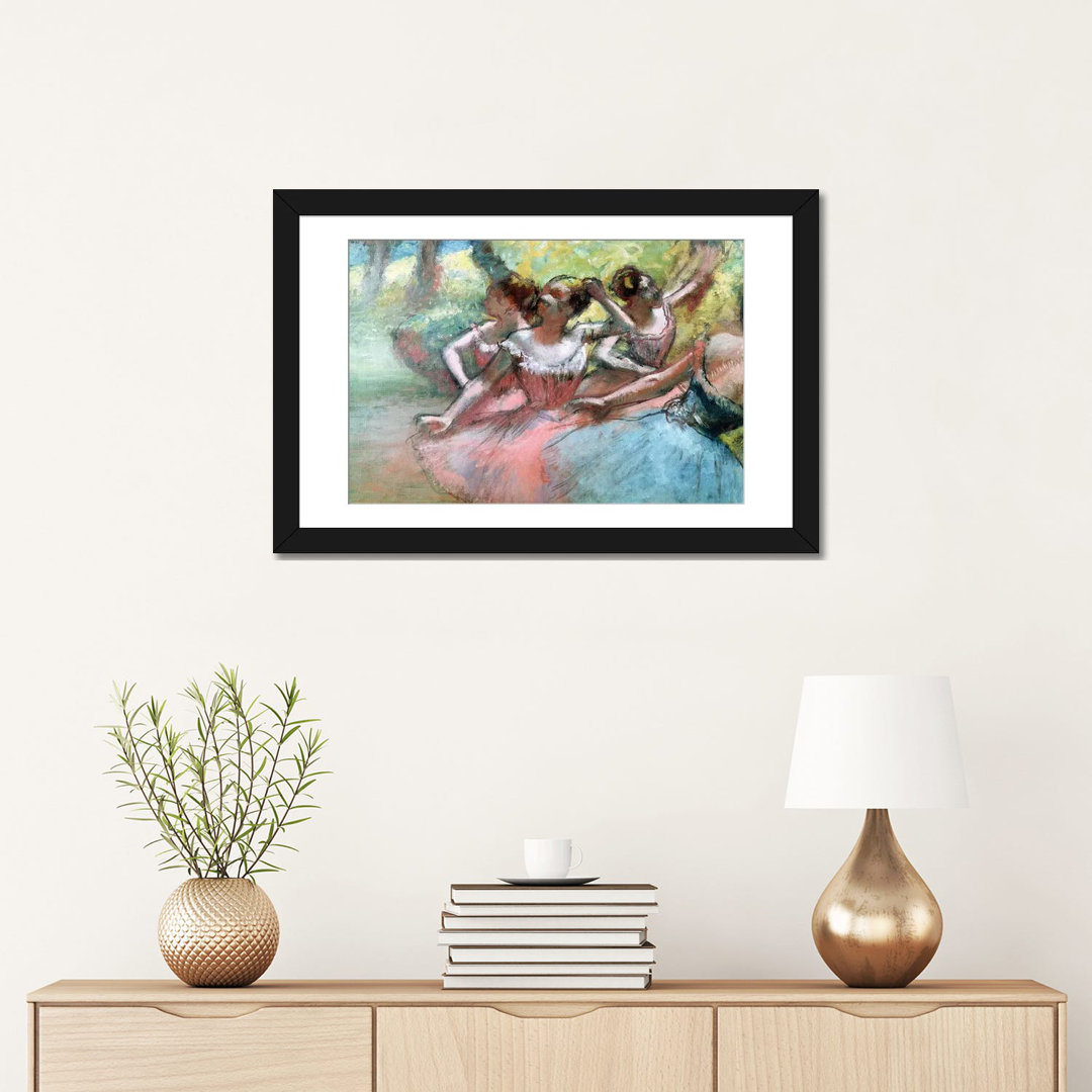 " Four Ballerinas On The Stage " by Edgar Degas Vault W Artwork Mat 