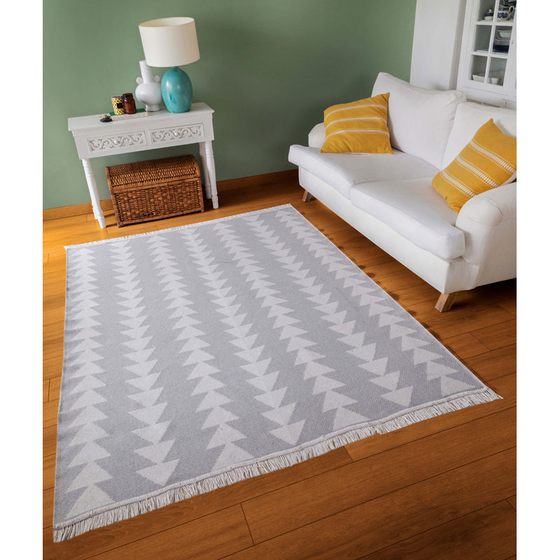 Priebe Cotton Argyle Indoor Rug, Rectangle 5'3" x 7'7"