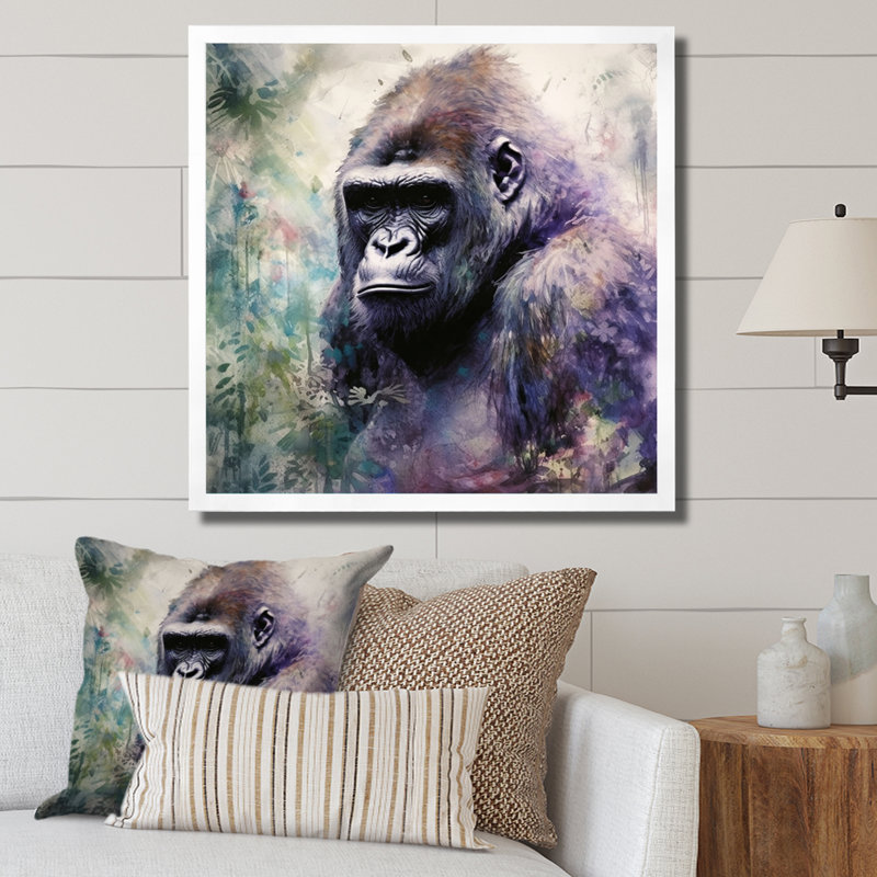 «Powerful Gorilla Primer II» sur toile, H 36 po x l 36 po x P 1,5 po, Cadre simple blanc