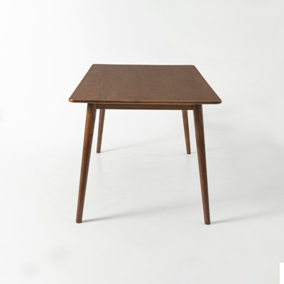 63"L Modern Solid Oak Wood Dining Table