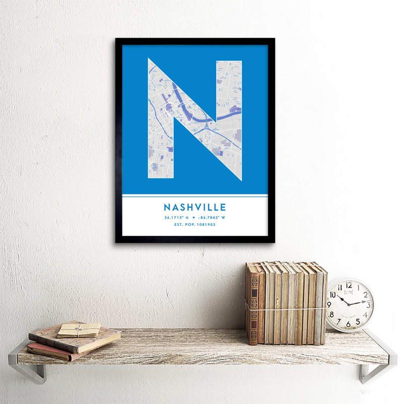 Nashville TennesseeÂ United States City - Single Picture Frame Typography