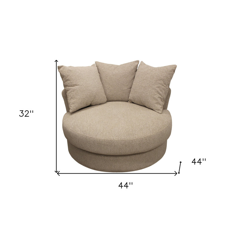 Fauteuil demi-tonneau pivotant en lin Duhaime