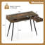 Bureau d'ordinateur avec tiroirs, compartiment de rangement ouvert pour petits espaces, bureau brun rustique-131263202
