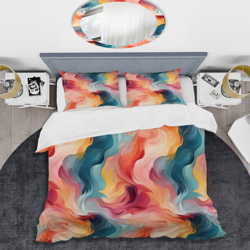 Ensemble de housse de couette Popart, Housse de couette pour grand lit et 2 taies décor