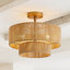Plafonnier semi-encastré 3 lumières Coastal Jute
