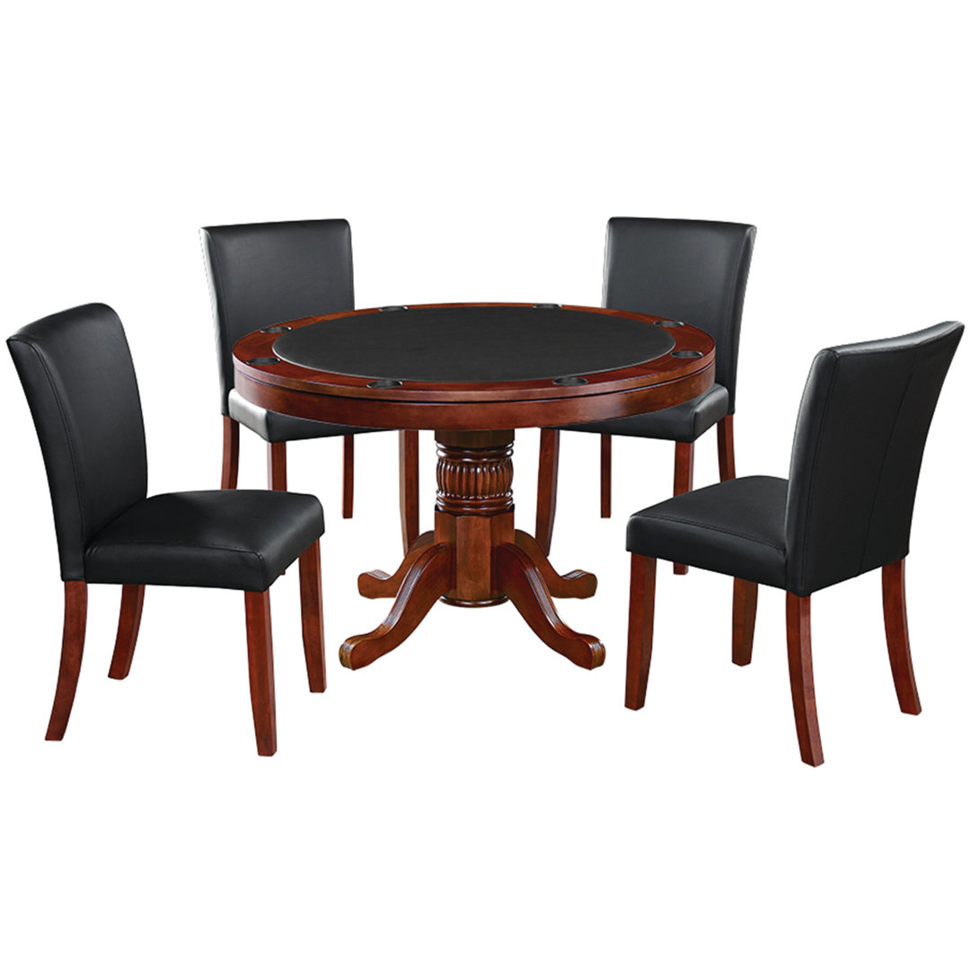 48'' Slate Poker Table With Dining Chair Set And Flip Table By RAM Game Room RAM Game Room 