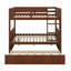 Lit superposé en bois double avec lit gigogne simple, garde-corps et échelle - convertible en deux lits-1203666053