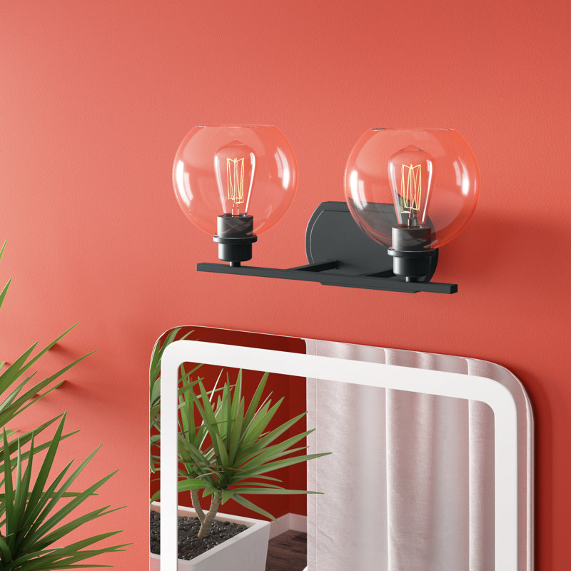 Gardiner Dimmable Vanity Light, Matte Black, Clear