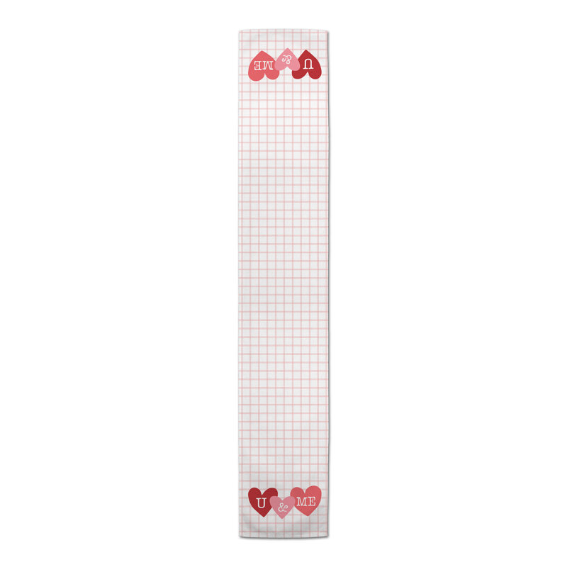 Plaid Cotton Blend Valentine's Day Table Runner