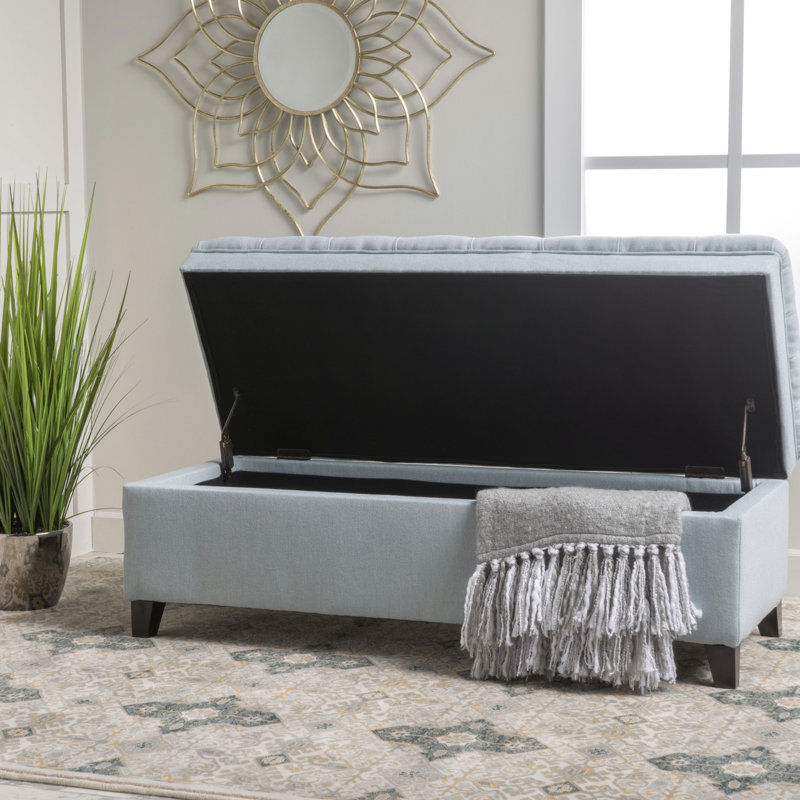 Blue Fabric Storage - 50" D X 20.5" W 18.3" H Versatile And Space Comfy Stylish, Light Blue