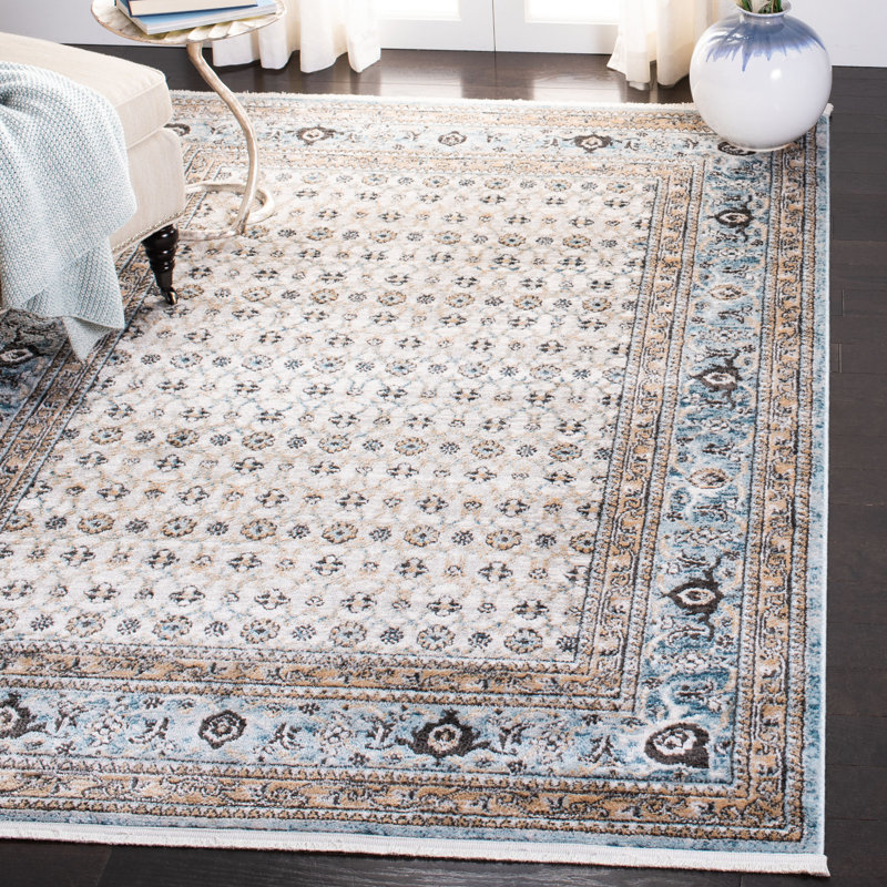 Tapis oriental gris / bleu Agostino, Rectangle 8 pi x 10 pi