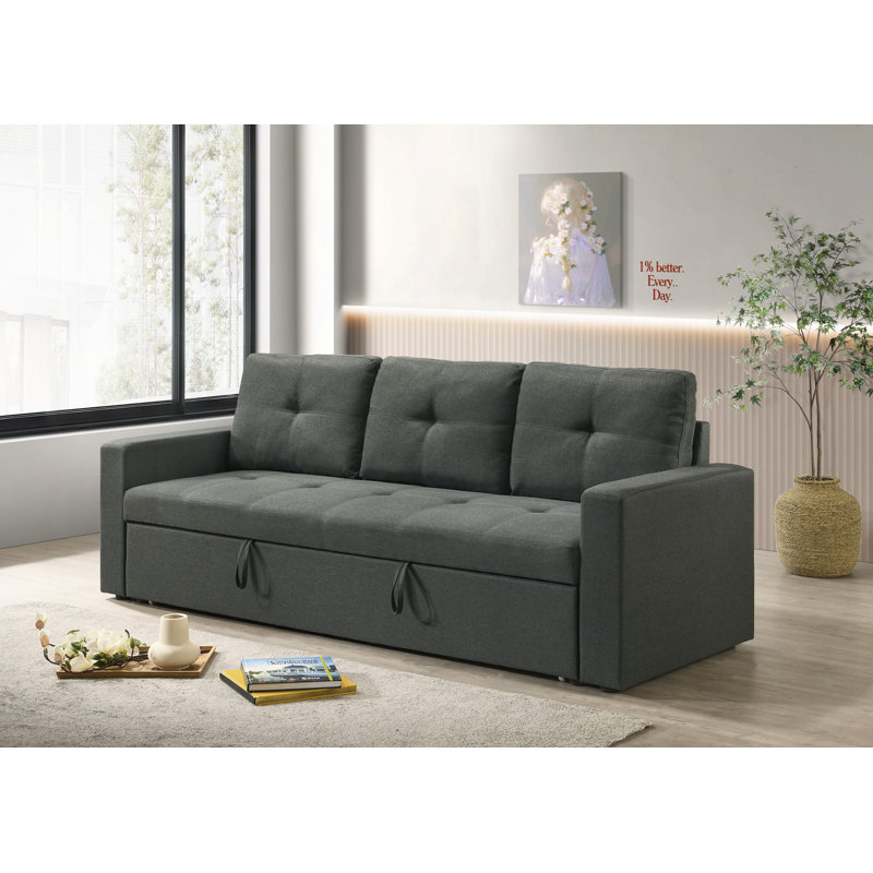 Burleigh 83.5"W Fabric Sleeper Sofa With Tufted Cushions