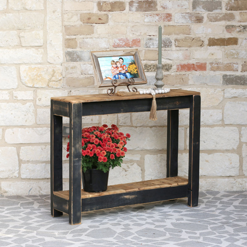 Jepsen 36'' Solid Wood Console Table, Black