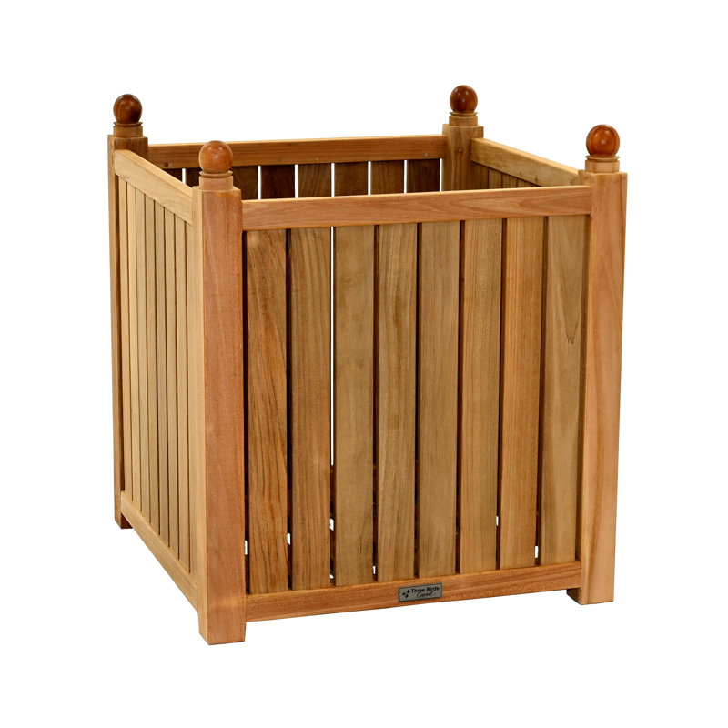 Teak Outdoor Square Planter Box, Large