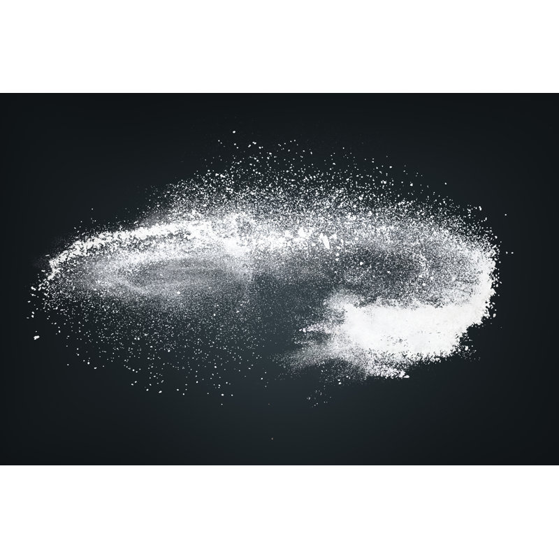 Abstract White Powder Against Dark Background by Avesun - Wrapped Canvas Print, 30cm H x 46cm W x 3.8cm D