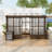 Aluminum Patio Gazebo Lean-to Sunroom Wall Mounted Solarium with Sloping Polycarbonate Roof, 2 Lockable Sliding Doors-110583828