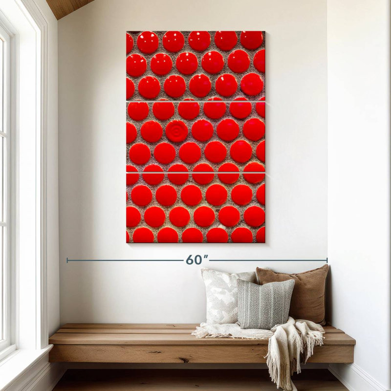 Avery Red Circle Tiles, 50" H x 32" W