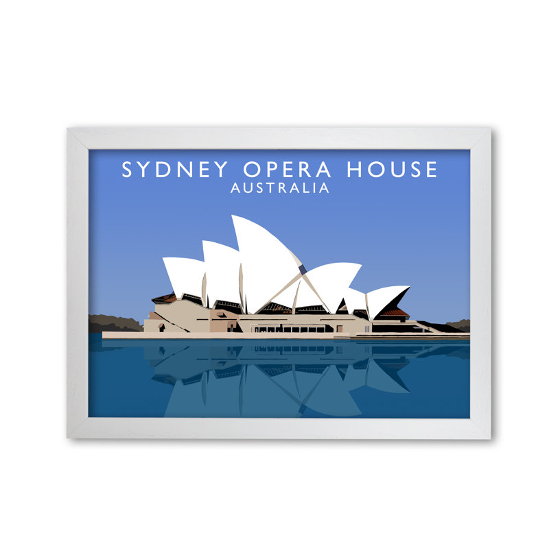 Sydney Opera House Australia by Richard O'Neill - Single Picture Frame Print, 42 cm H x 59.4 cm W, White