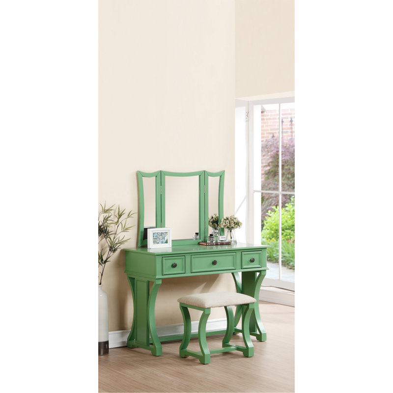 Ensemble de meuble-lavabo unique moderne avec tabouret pliable et tiroirs en panneau de fibres à densité moyenne 1 pièce
