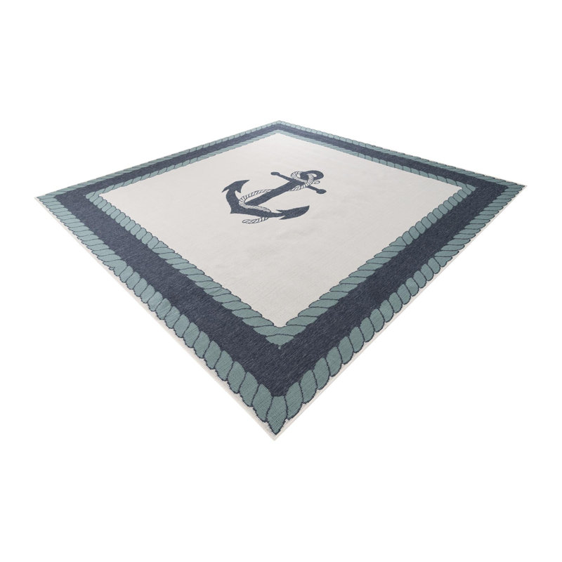Bethlehem Navy/Ivory Indoor / Outdoor Area Rug, Square 10'