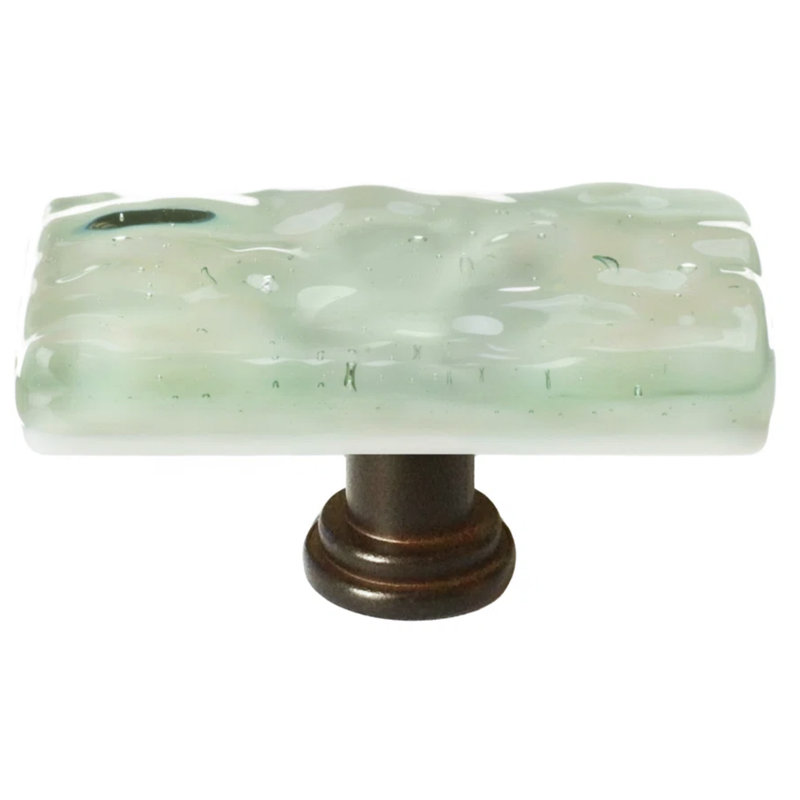 Skinny Glacier 2" Length Rectangle Knob, Oil Rubbed Bronze, Spruce Green