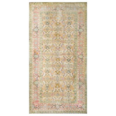 Tapis jaune en coton Antique