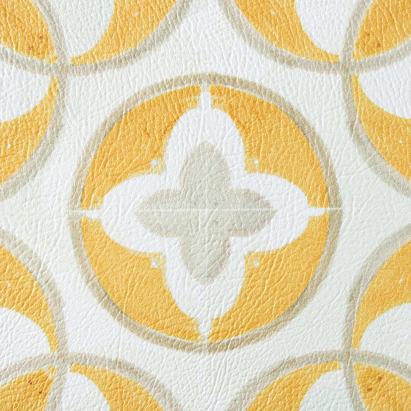 Yellow and Gray Geo Trellis Anti-Fatigue Kitchen Mat, 20"x55"