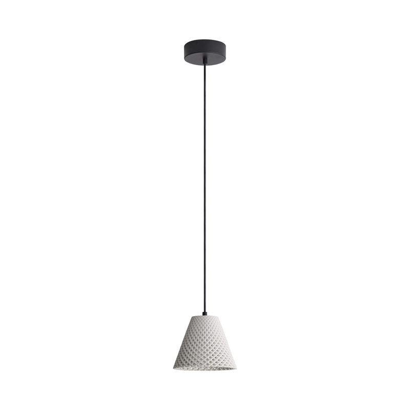 Traub 10" LED Pendant in Cement, White