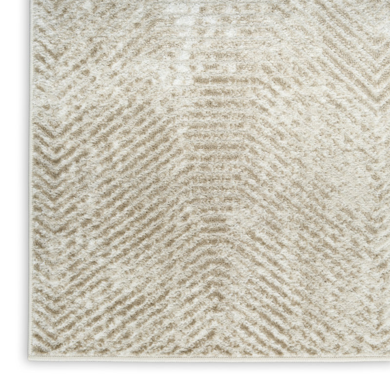 Lafever 2' x 4' Ivory Taupe Modern Indoor Rug, Runner 2' x 4'