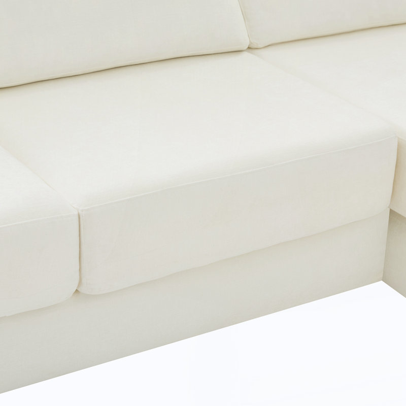 Canapé modulaire en L de 113 po, Beige