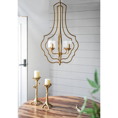 Lustre à 4 lumières en métal, luminaire suspendu avec chaîne réglable pour le vestibule de la salle à manger de la cuisine, ampoule non incluse