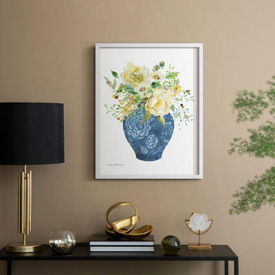 «Sunny Chinoiserie I», reproduction encadrée - bois massif