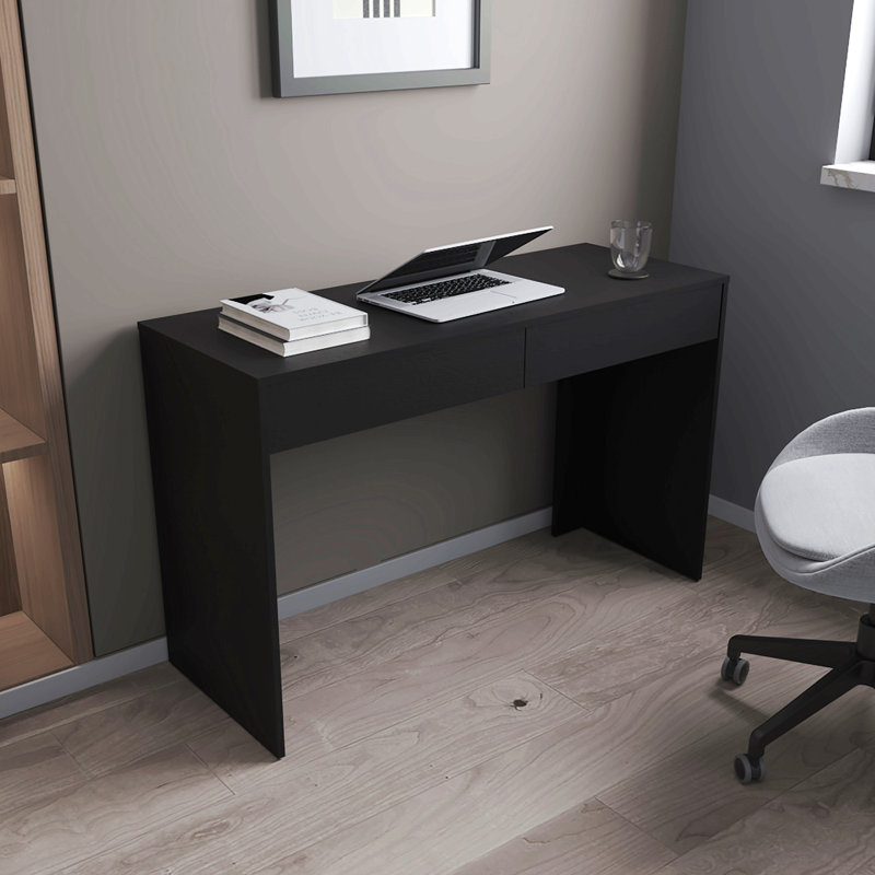 Bureau d'ordinateur à 2 tiroirs Wenge