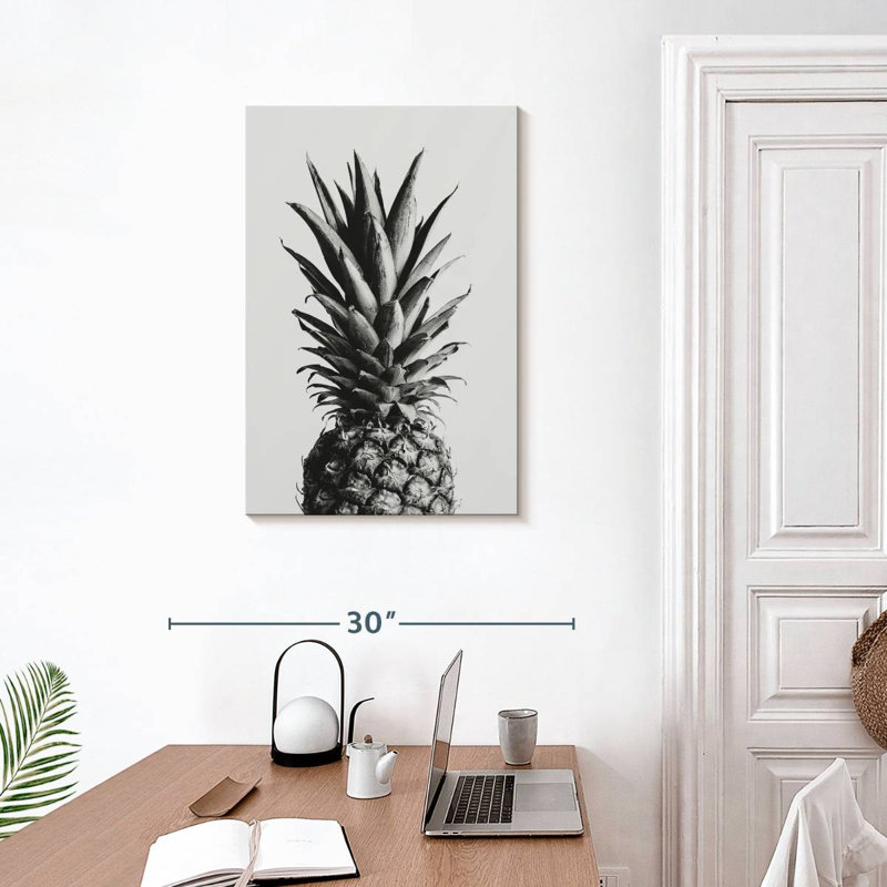 Yarlin Pineapple Black And White I, 30" H x 20" W