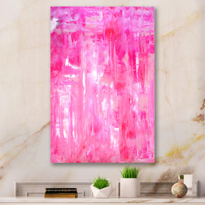 Pink Abstract Art Painting VII - Modern & Contemporary Canvas Art Print