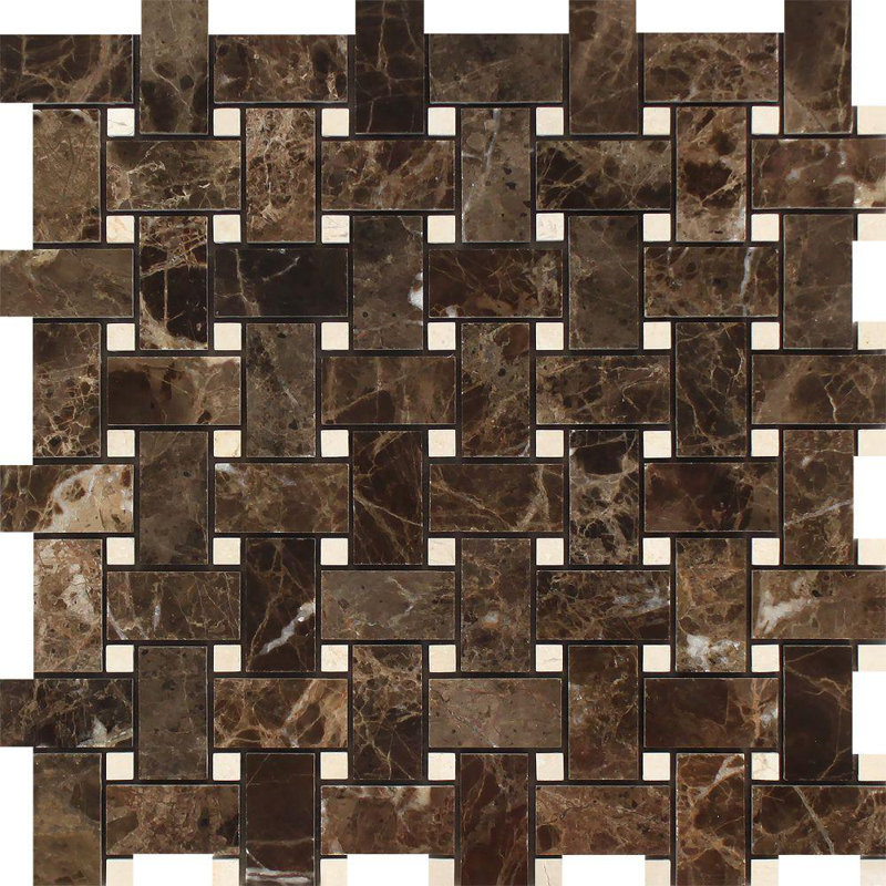 Marble Basketweave Mosaic Wall & Floor Tile