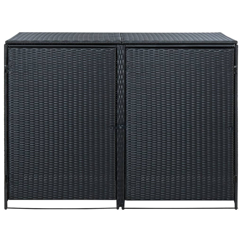 Double Wheelie Bin Shed, Black