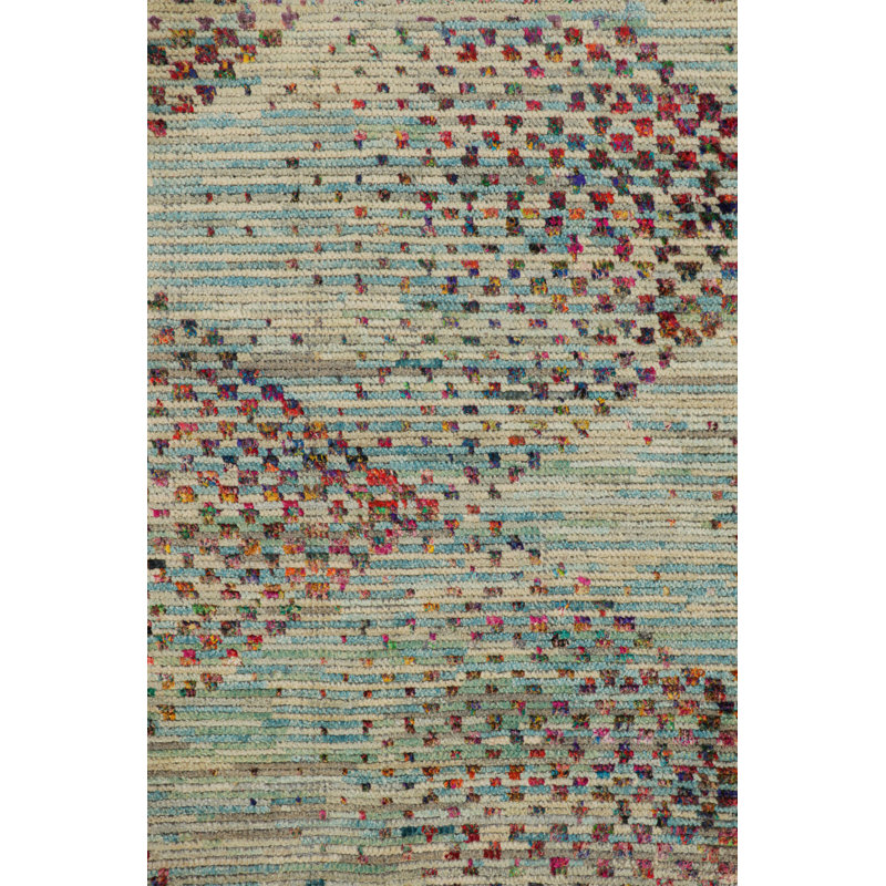 Rug & Kilim’S Modern Rug In Blue And Red Geometric Patterns