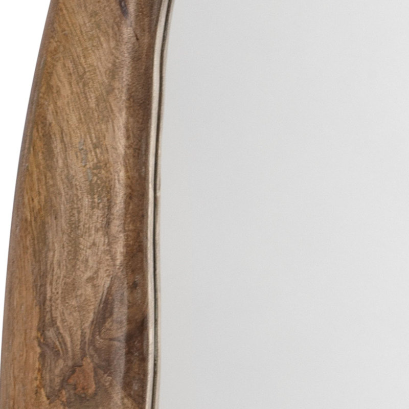 Miroir ovale en bois naturel