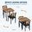 3 Piece Dining Table Set for 2, Farmhouse Kitchen Table and Upholstered Chair, Metal Frame Square Dining Room Furniture for Small Space, Apartment, Studio-229786487-209417777