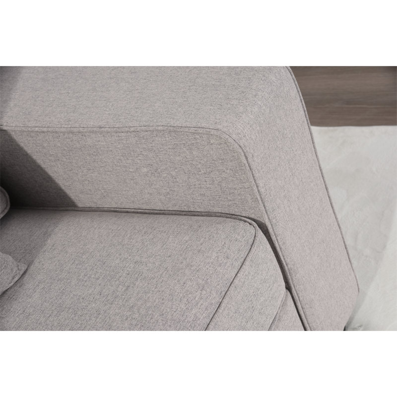 165.7" Wide Reversible Modular Sectional with Ottoman, Gray Polyester Blend