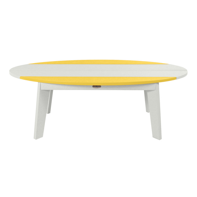 Table basse Shoreline Surfboard, Jaune, White