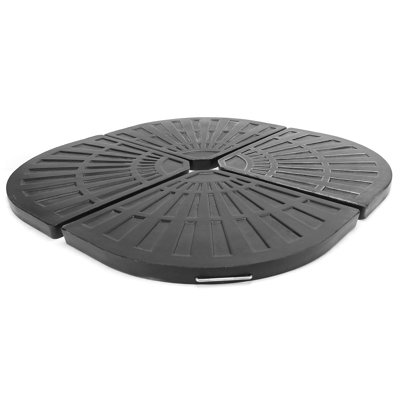 30 lbs. Black Polystone Quarter-Round Outdoor Umbrella Base Weight for Offset Patio Umbrellas