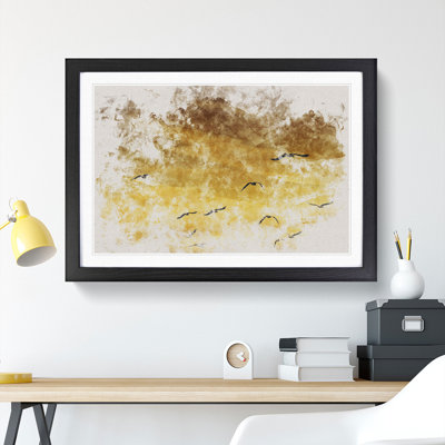 Flying Seagulls at Sunset - Picture Frame Painting