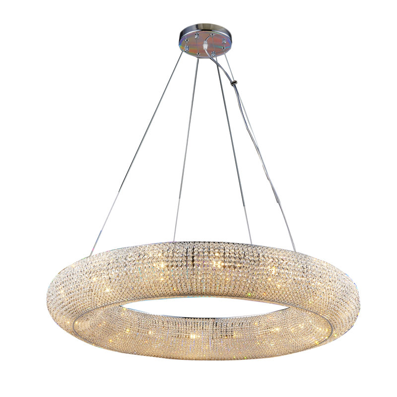 Lustre rond en cristal 16 lumières Transitional