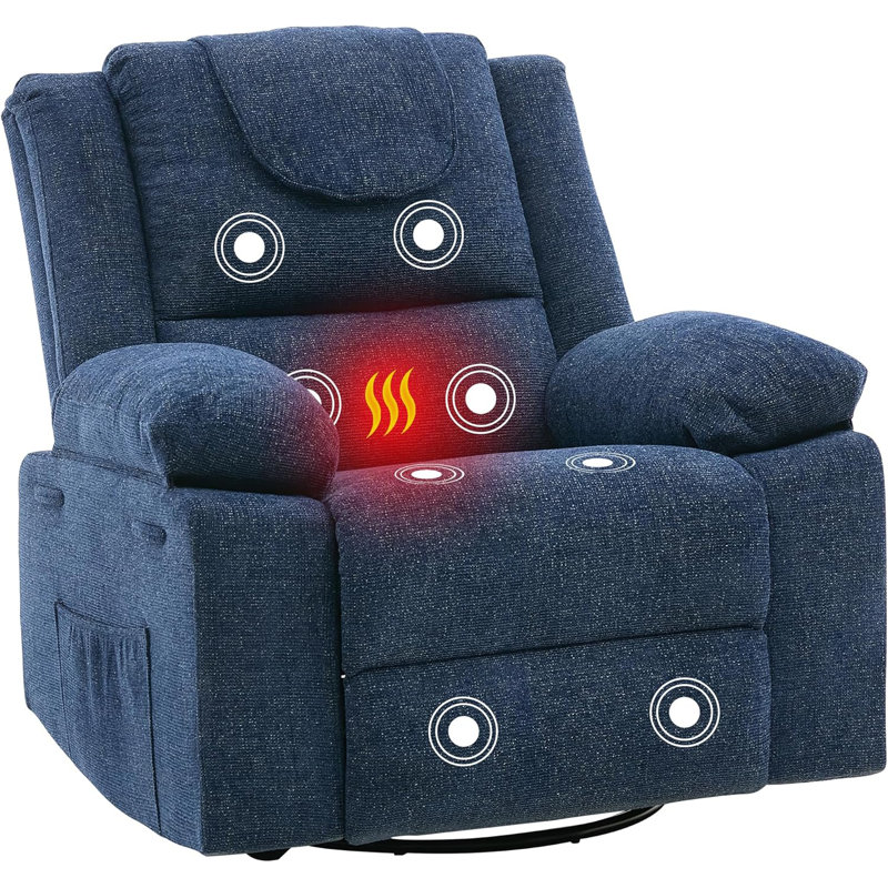 Fauteuil inclinable et oscillant pivotant à 360 ° Rocking Nursery, Bleu