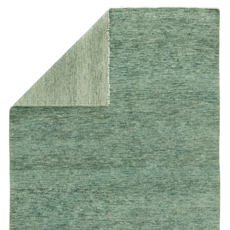 Jaipur Living Origin SAG08 Handknotted Solid Teal and Green Area Rug (6'x9'), Rectangle 1' x 12'