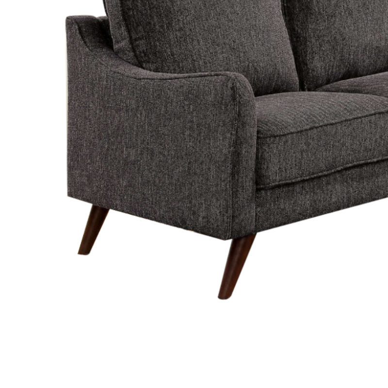 Causeuse Bilbania au fini gris foncé, Microfibre noire