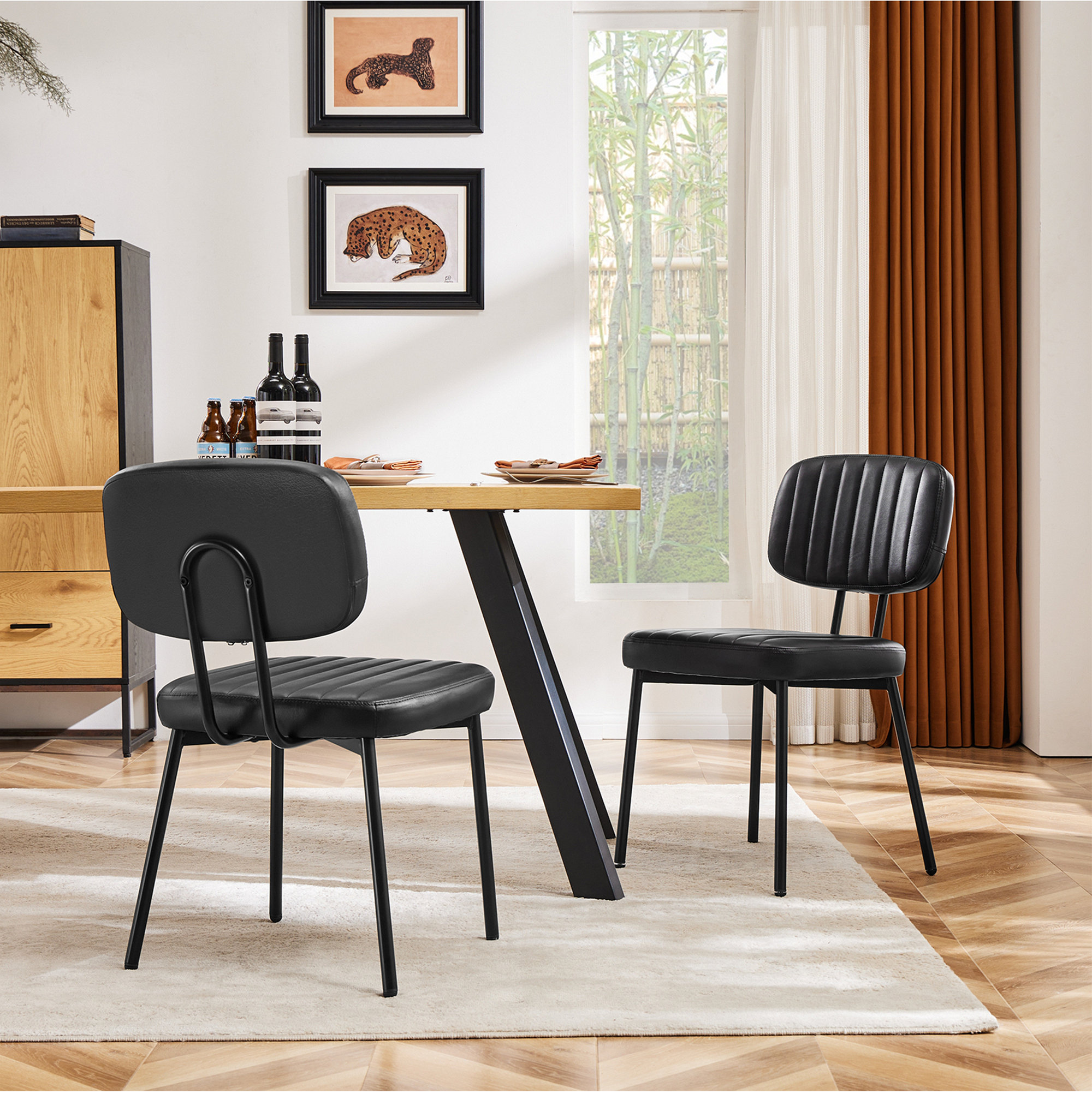 17 Stories Dining Chairs , Upholstered Mid Century Modern Kitchen